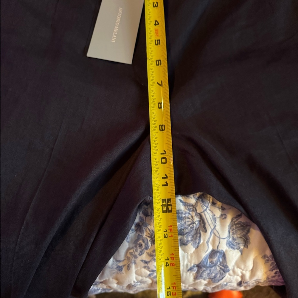 Antonio Melani linen Kendall navy career core pants - Picture 5 of 7